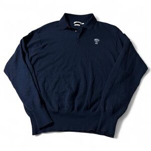 Men’s Peter Millar Merino Wool Golf Polo Sweater Navy Size Large
